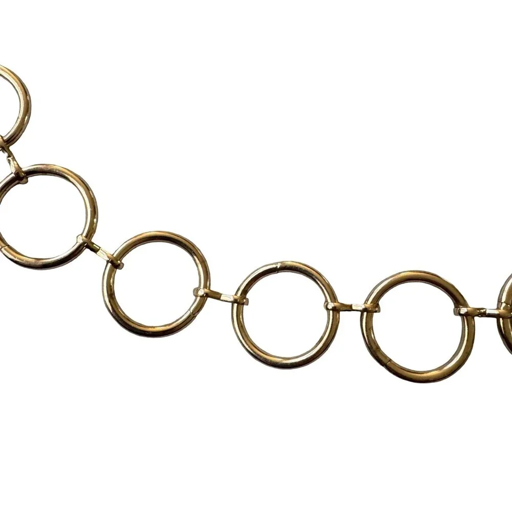 Vintage y2K statement belt  Gold Tone Open Circle Ring Link Chain womens XL